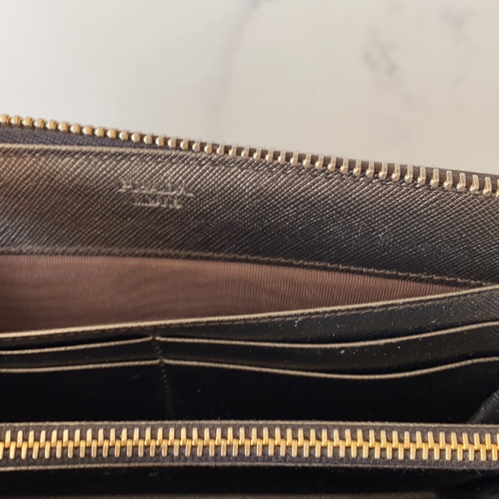 Prada Saffiano Wallet in Gold/Gunmetal - Picture 6 of 10